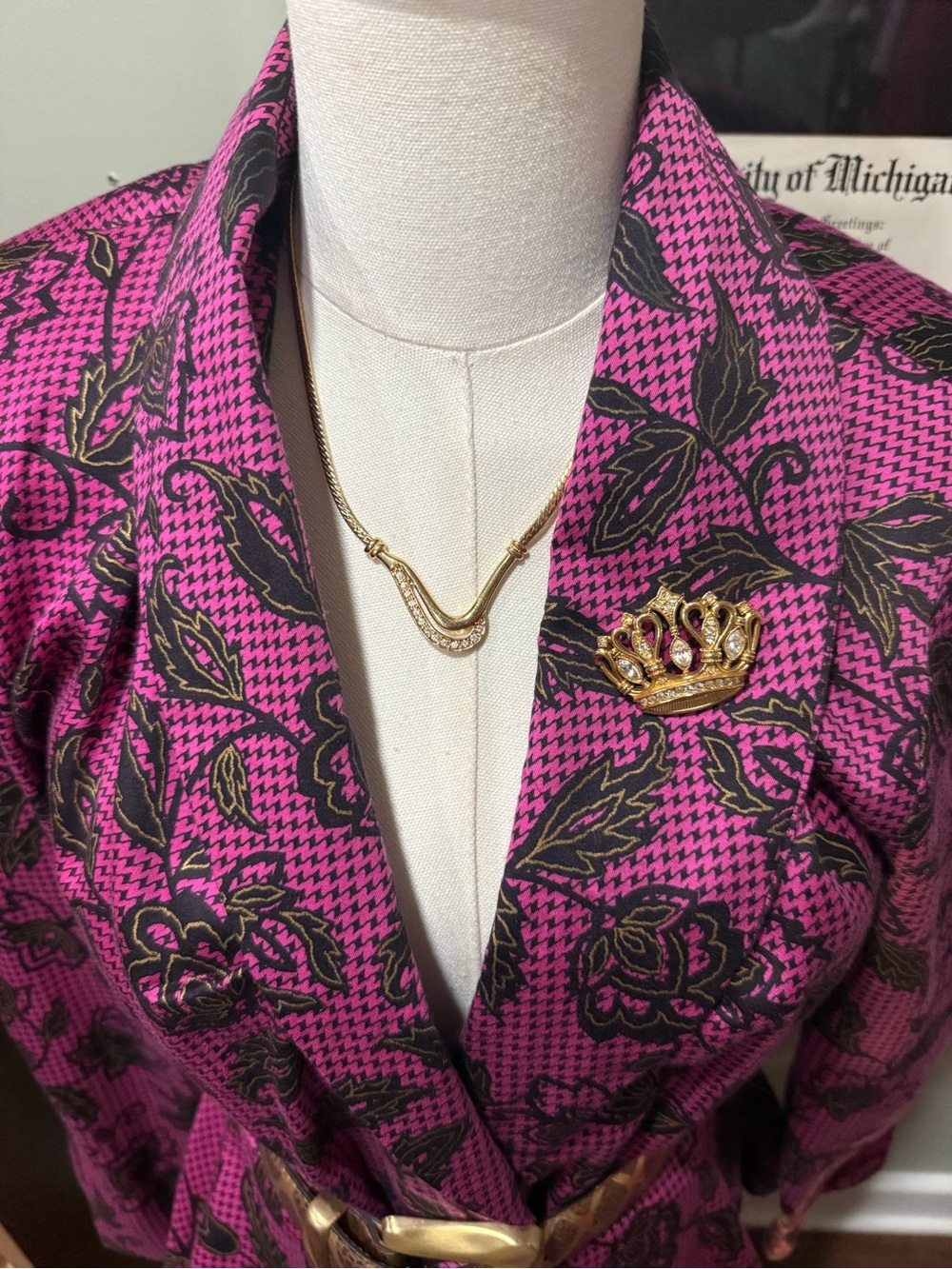 ❌sold❌Vintage 80s Monique Fashions Pink Floral Peplum Skirt Suit 9/10 Rayon - Picture 10 of 14
